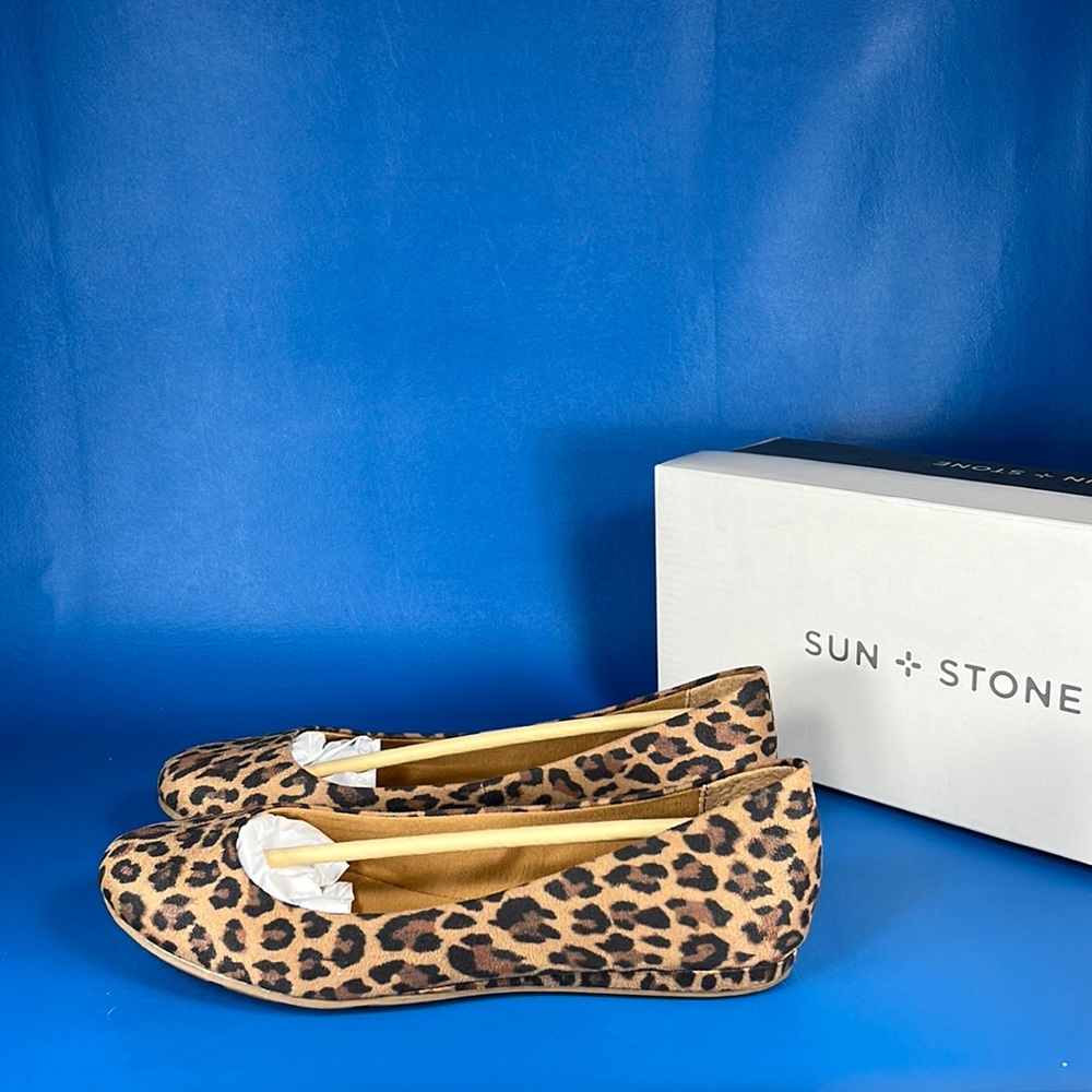 Sun + Stone Eliana Flats - Leopard - Multiple Sizes - New in box